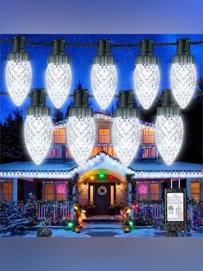 White LED C9 Pinecone String Lights for Home Party Decorations